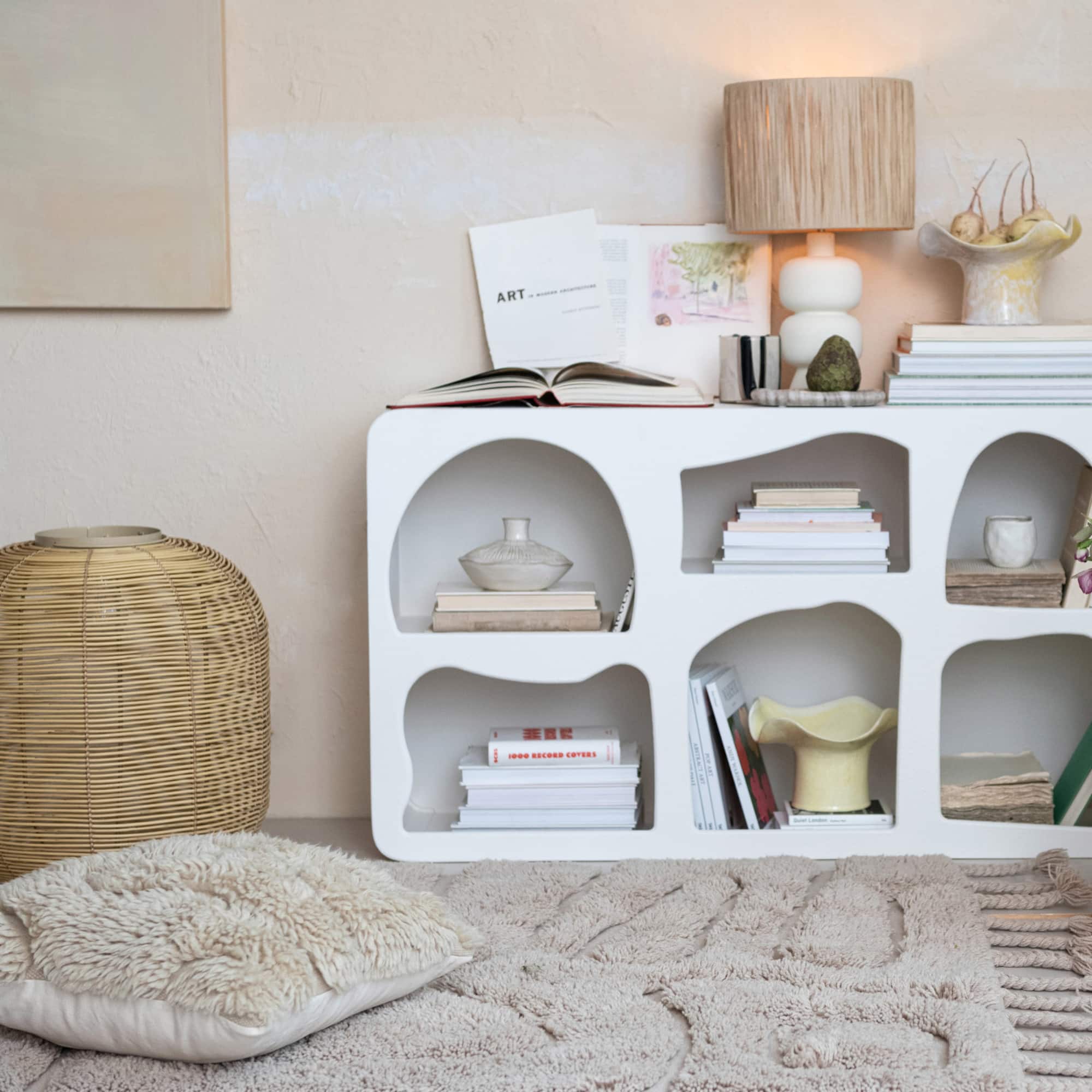 Hello Honey® 7" Long Cream Stoneware Vase